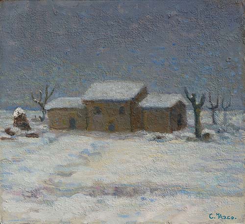 Casolare nella neve (notturno)