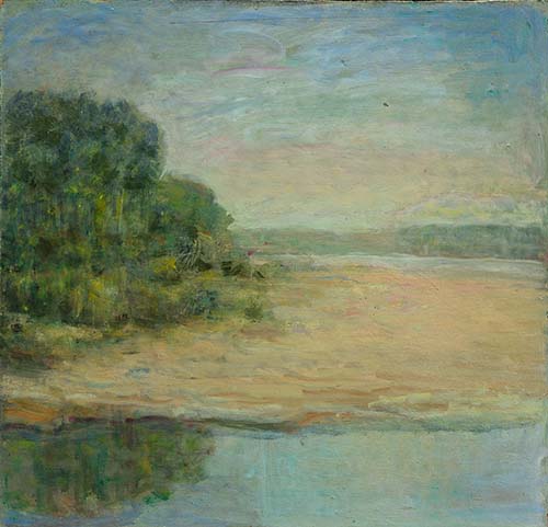 Paesaggio del Po con spiaggia